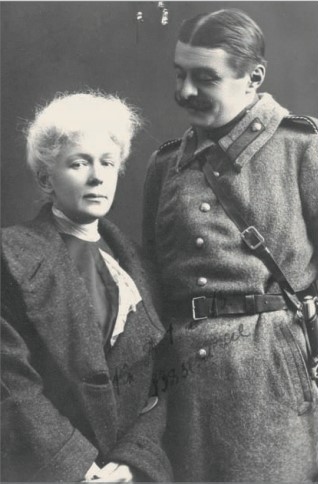 Александра Гастоновна и её третий муж Князь Владимир Алексеевич Вяземский. 1916 г.